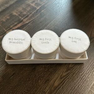 Adorable Baby Keepsake Round Boxes Set of 3 - New